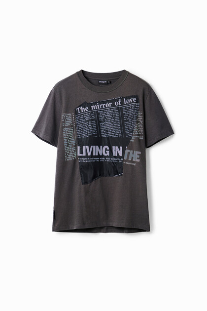 T-shirt met krantenpatch
