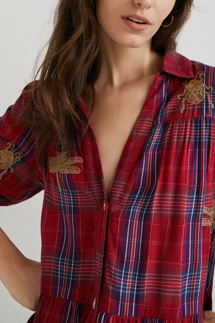 Robe chemise courte tartan | Desigual