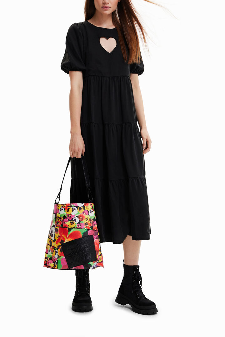 Large floral patchwork bucket bag | Desigual