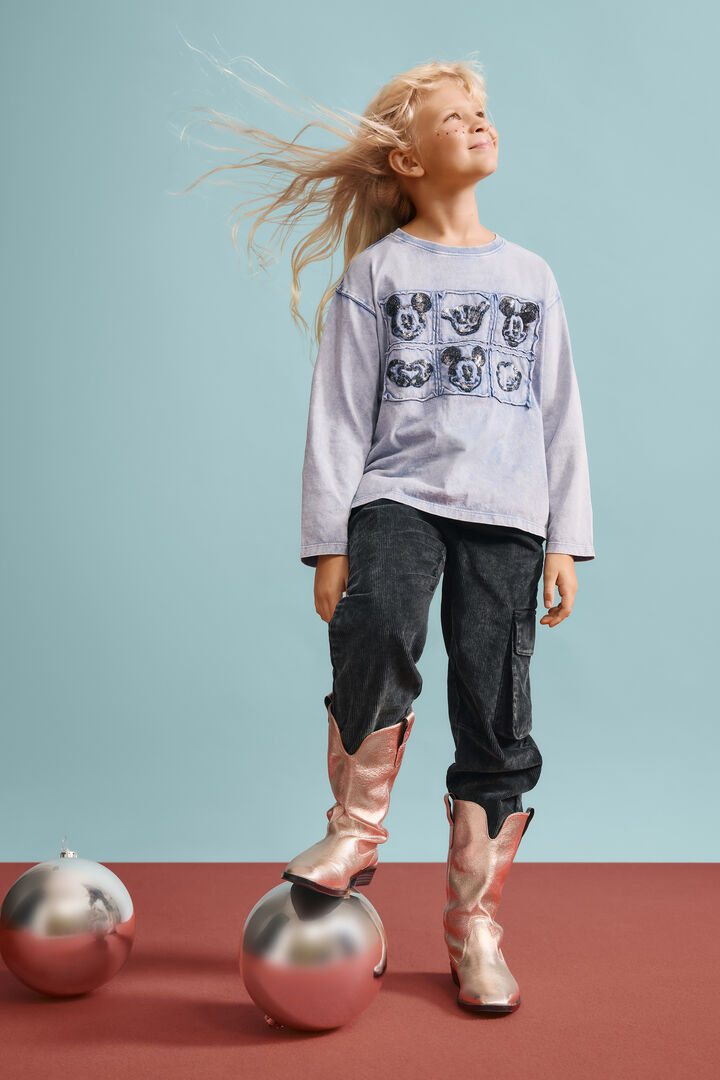 Long-sleeve corduroy checkered shirt