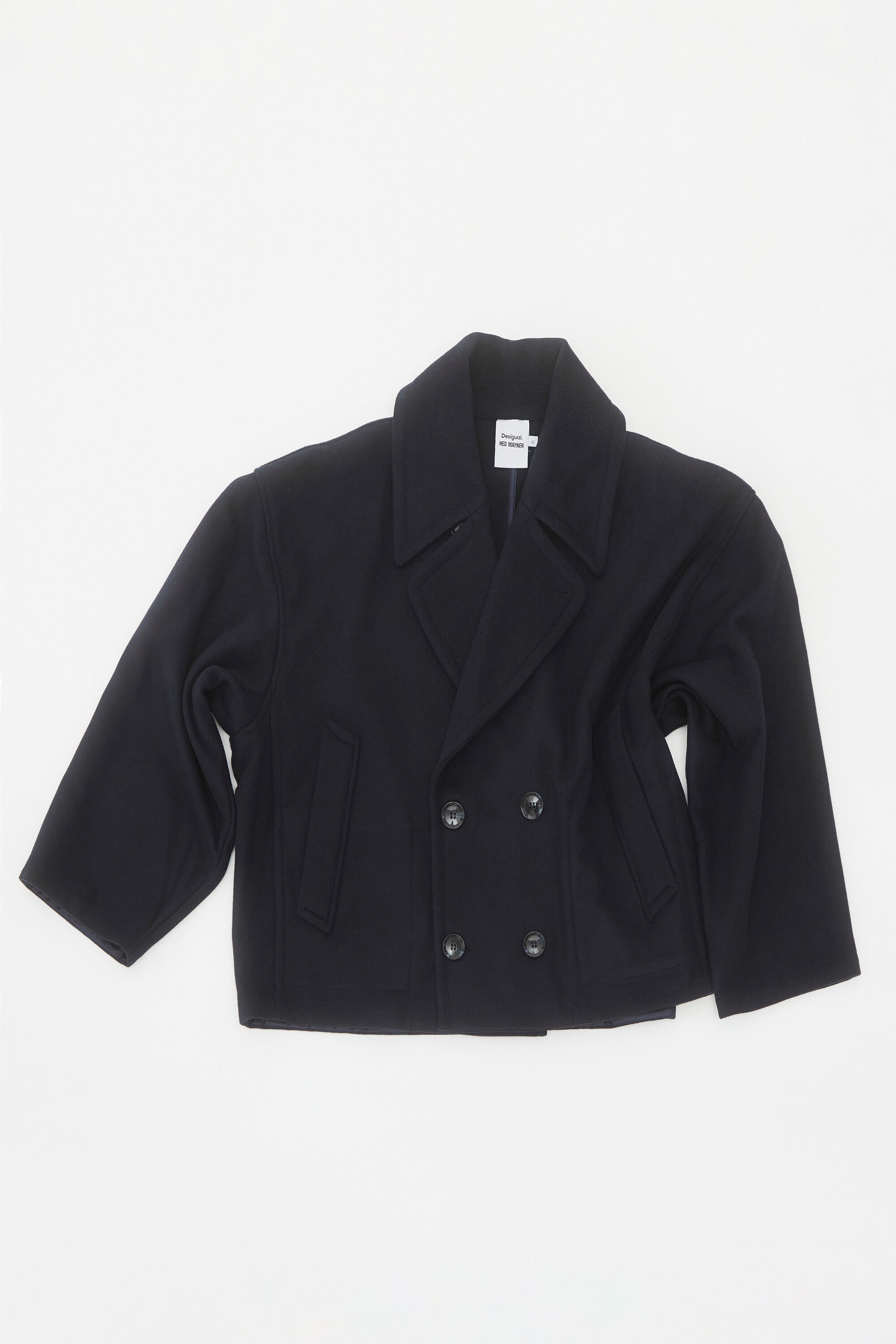 【人気投票 1~37位】ハイブランド人気ランキング！ ユニセックス Hed Mayner ウール オーバーサイズ ショートコート I Desigual.com ジャケット・アウター