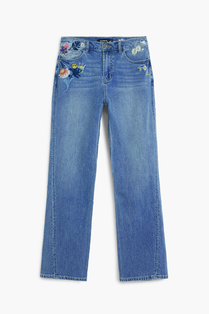 Embroidered flower jeans | Desigual