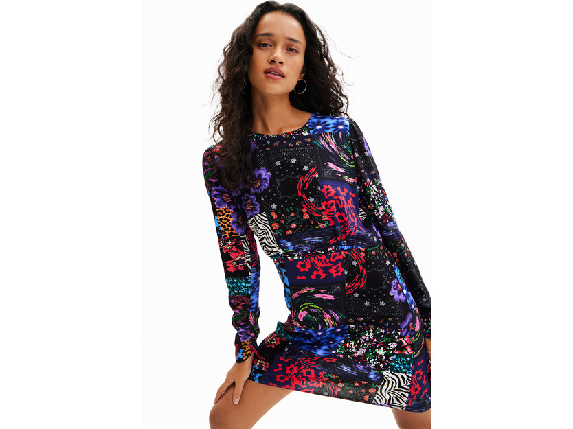 Vestido corto cut-out patch