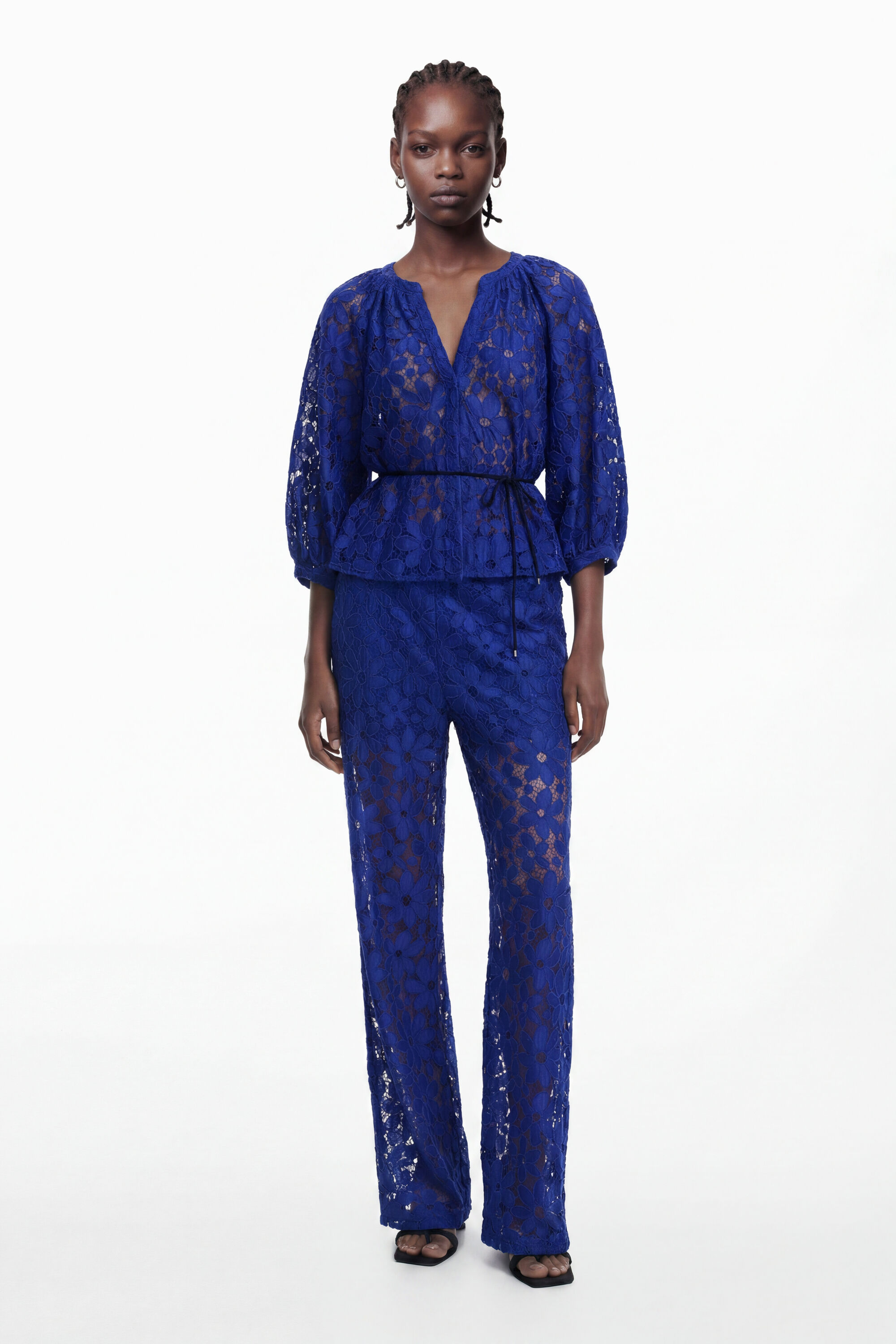 Lace pants - BLUE - M