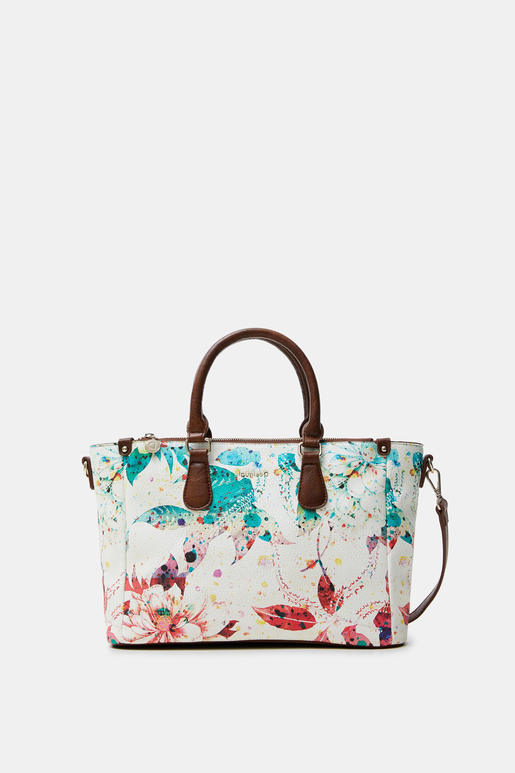 White sale floral handbag