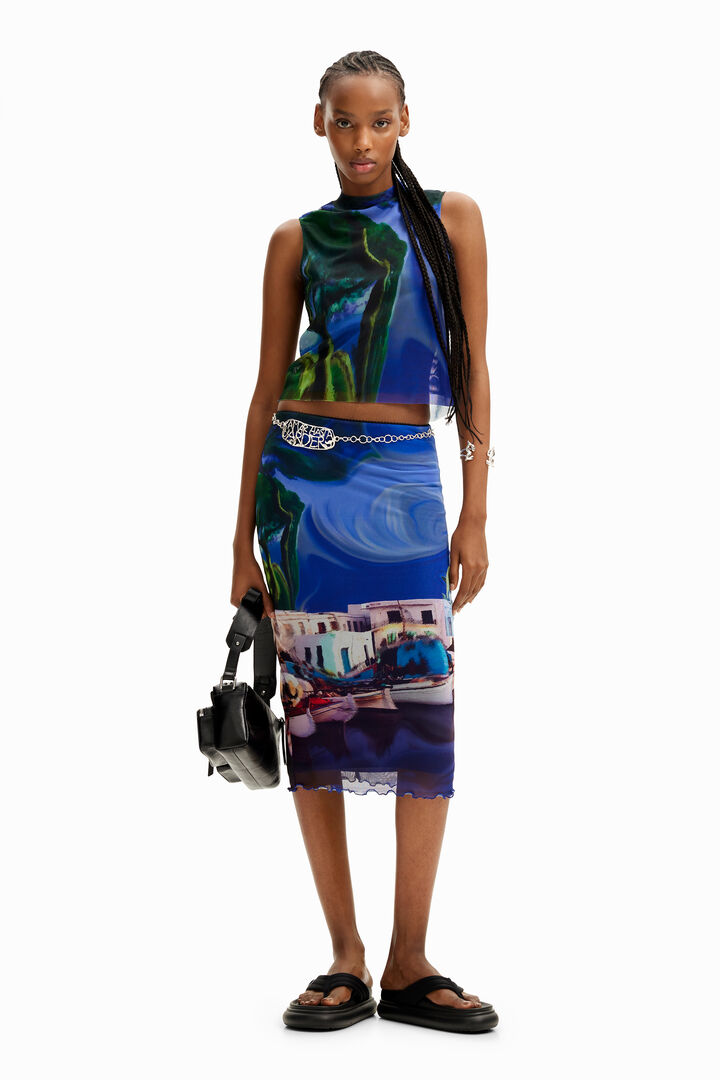 M. Christian Lacroix 風景モチーフ チュールTシャツ | Desigual