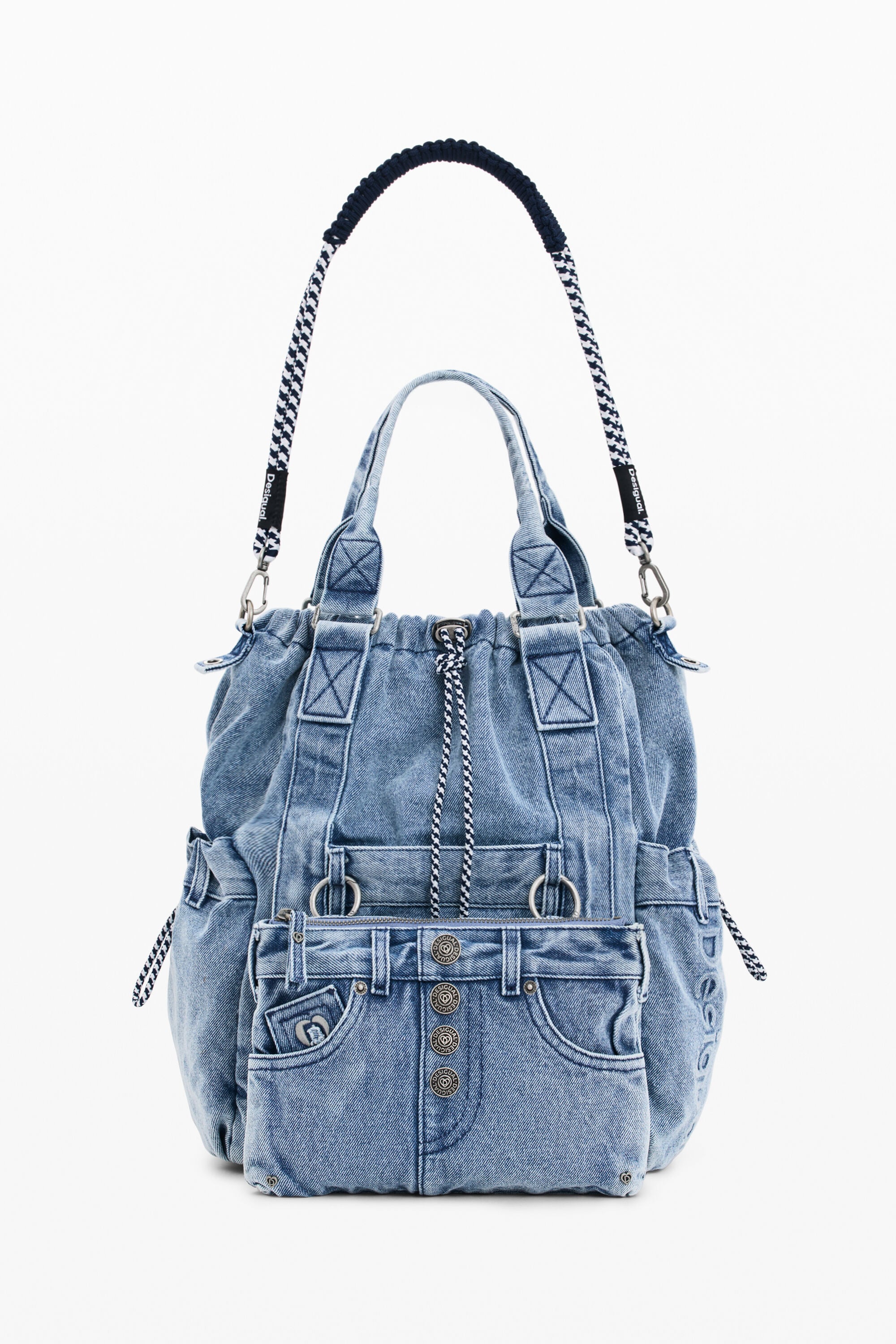 Mochila denim grande, Mujer, Algodon, Azul, U