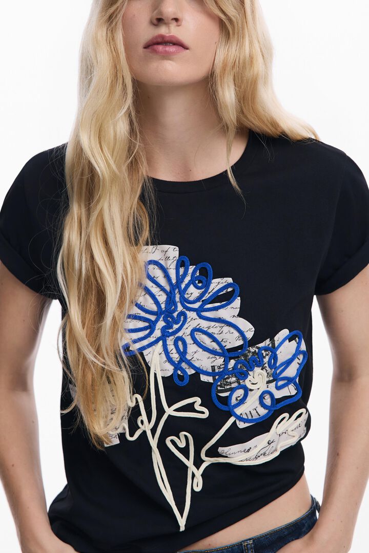 Floral lace T-shirt