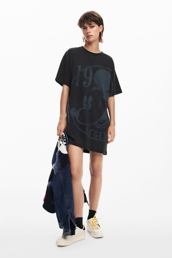 Vestido corto manga corta Mickey