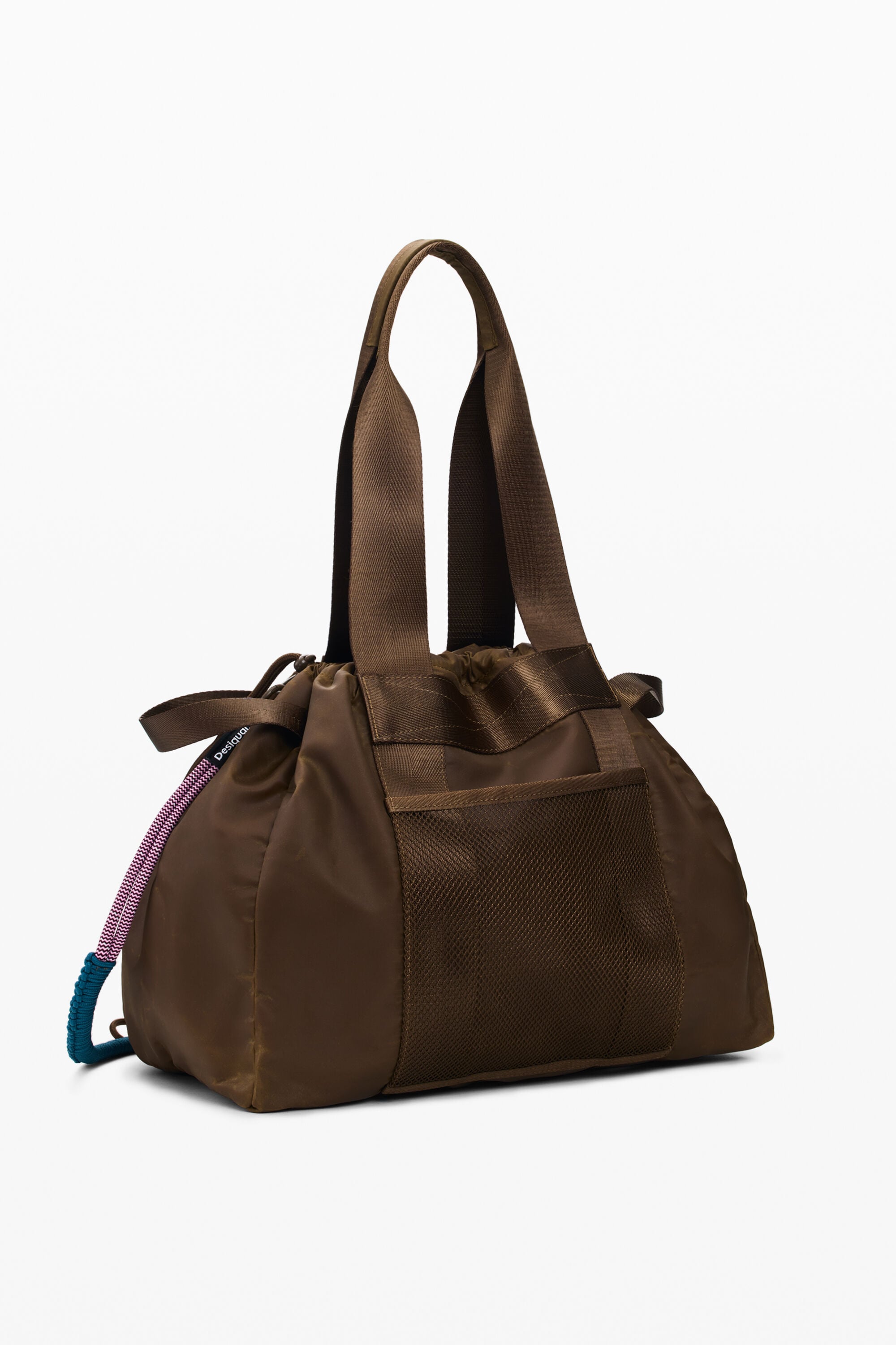 Large nylon shopper bag brown women's accessories I Desigual.com