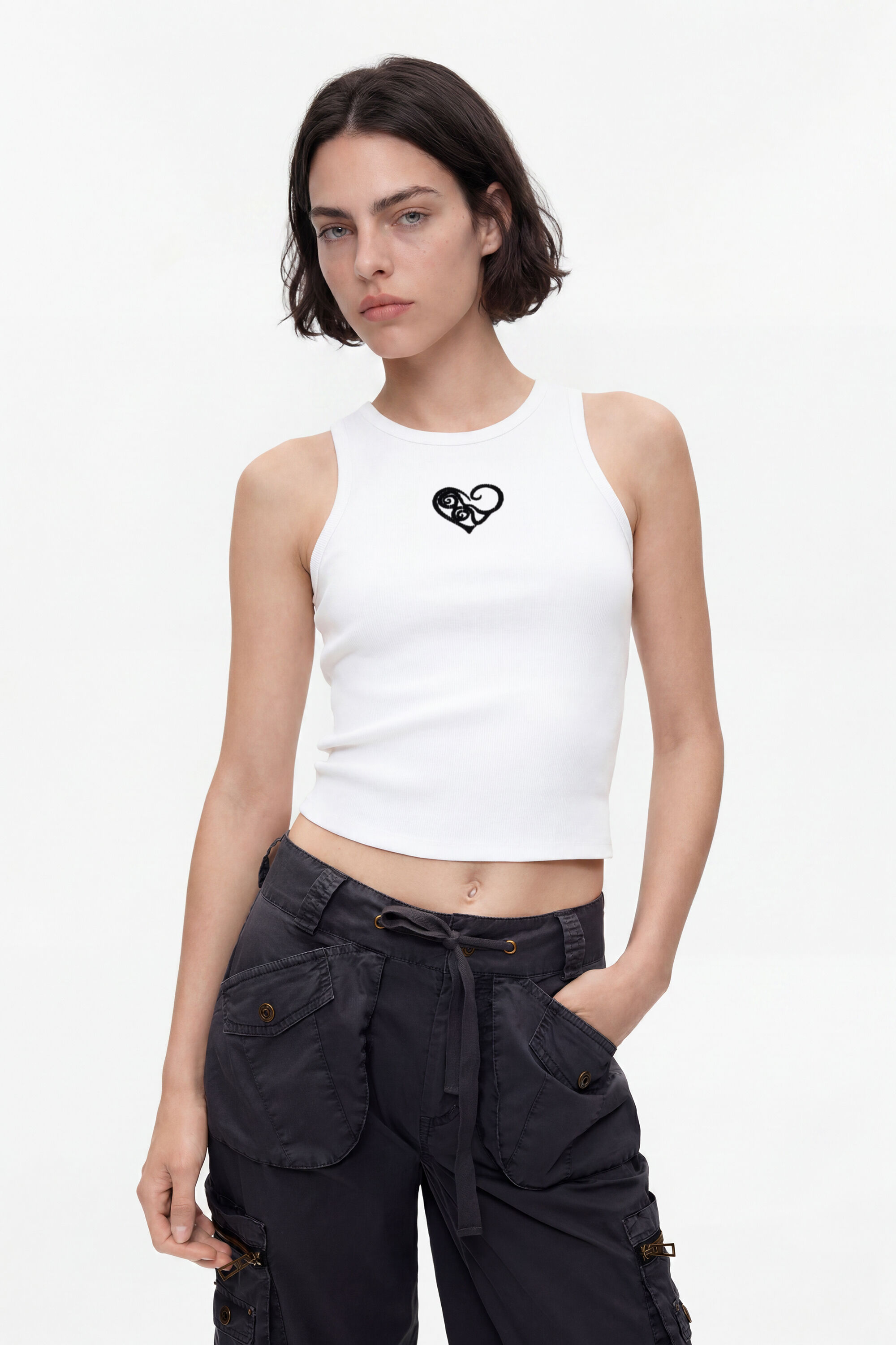 Desigual Vrouw Wit Mouwloos T-Shirt 100% Katoen, Dames, Katoen, L