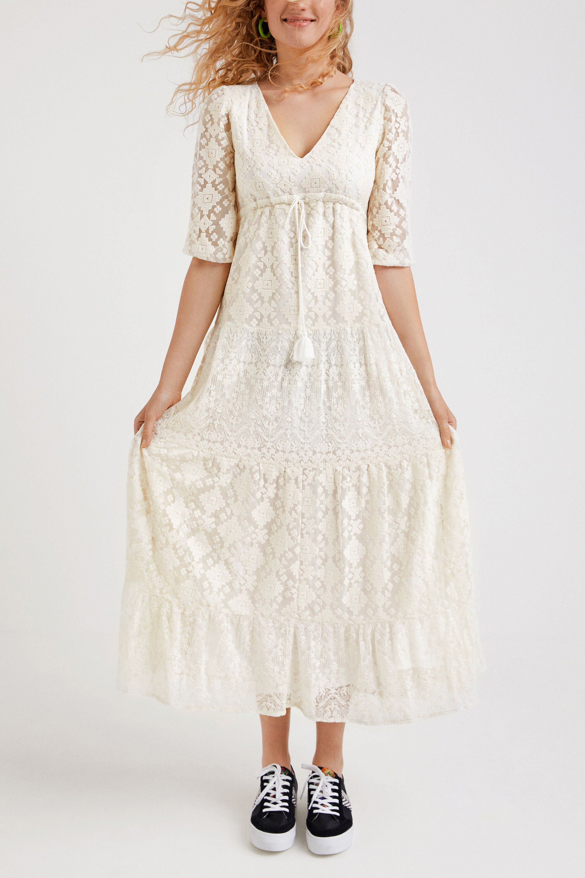 Desigual white lace sales dress