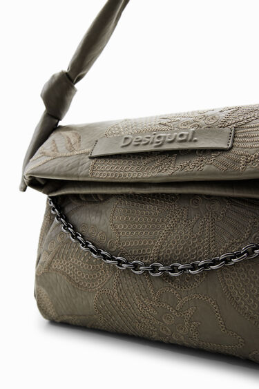 Bolso mediano bordado flores | Desigual