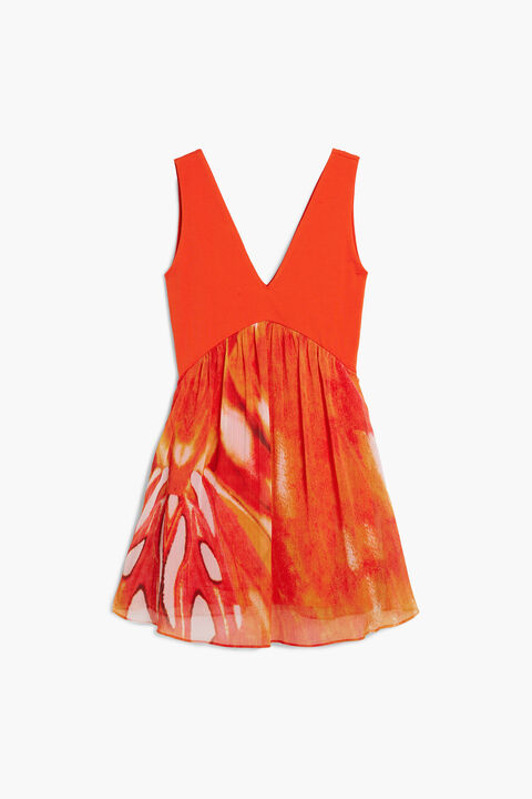 SHORT DRESS WITH ETHNIC PRINT