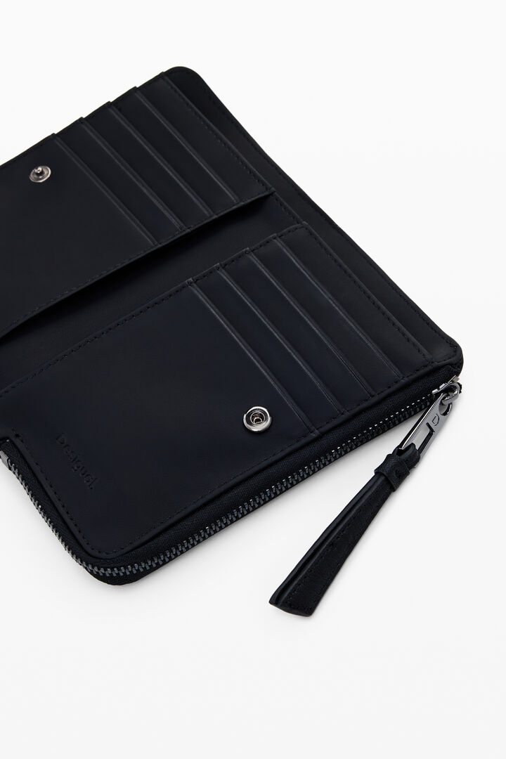 Porte-monnaie effet cuir brodé moyen | Desigual