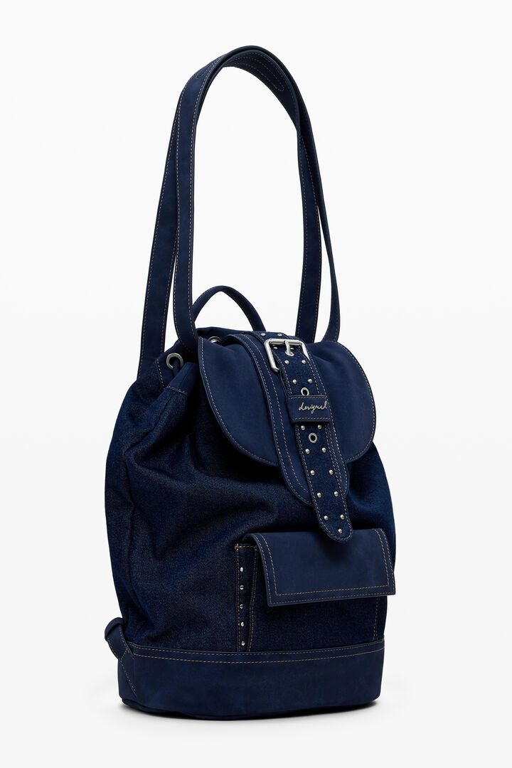 Medium convertible denim bucket backpack | Desigual