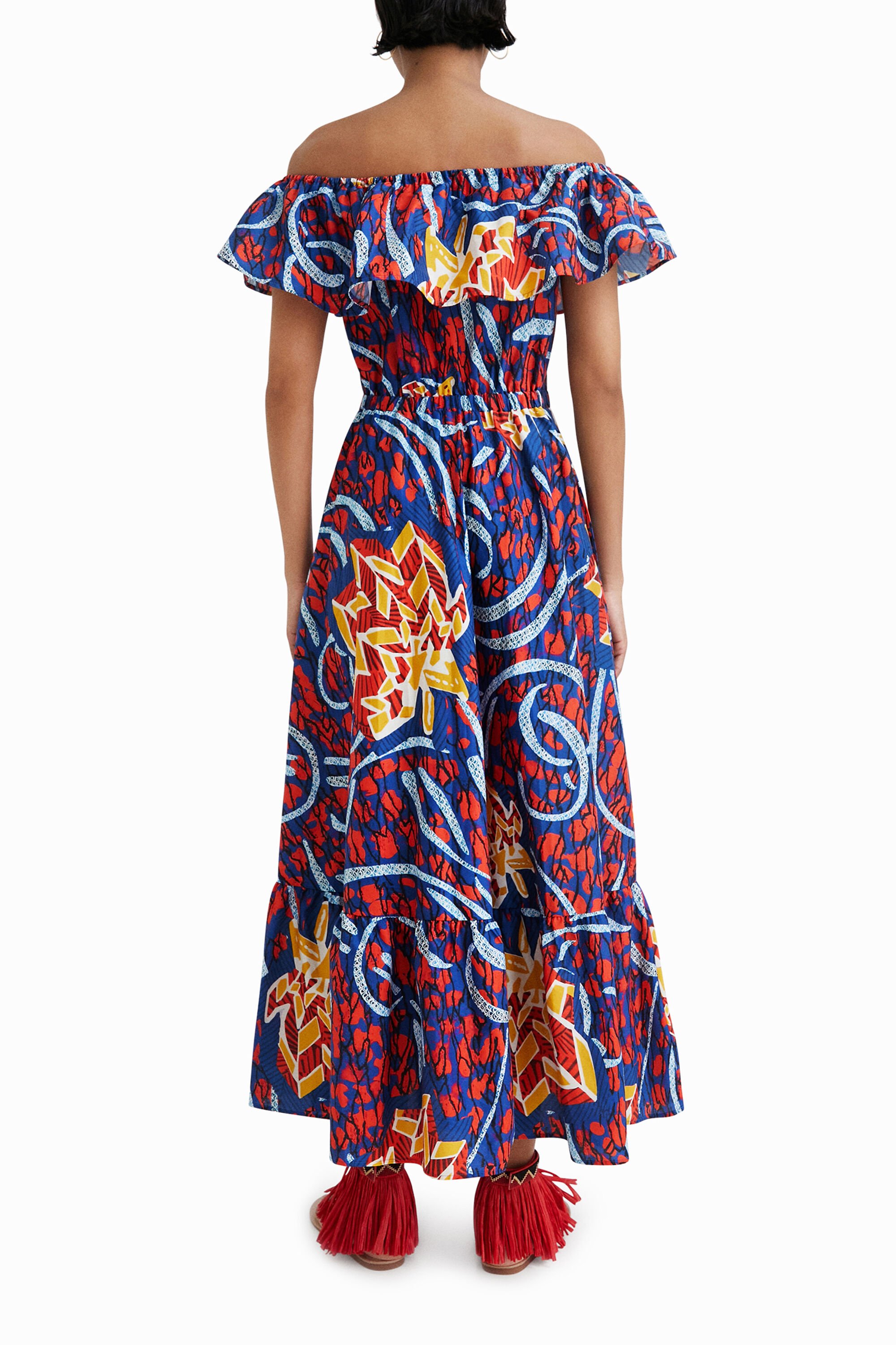 Stella Jean ruffled midi dress | Desigual.com
