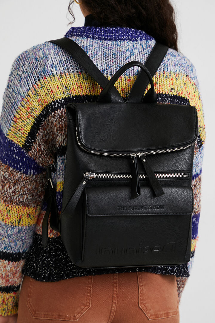 Square backpack leather effect | Desigual