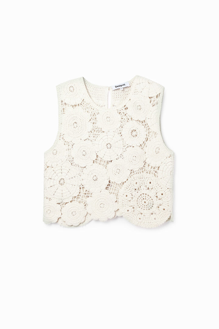 Camiseta crochet flores | Desigual