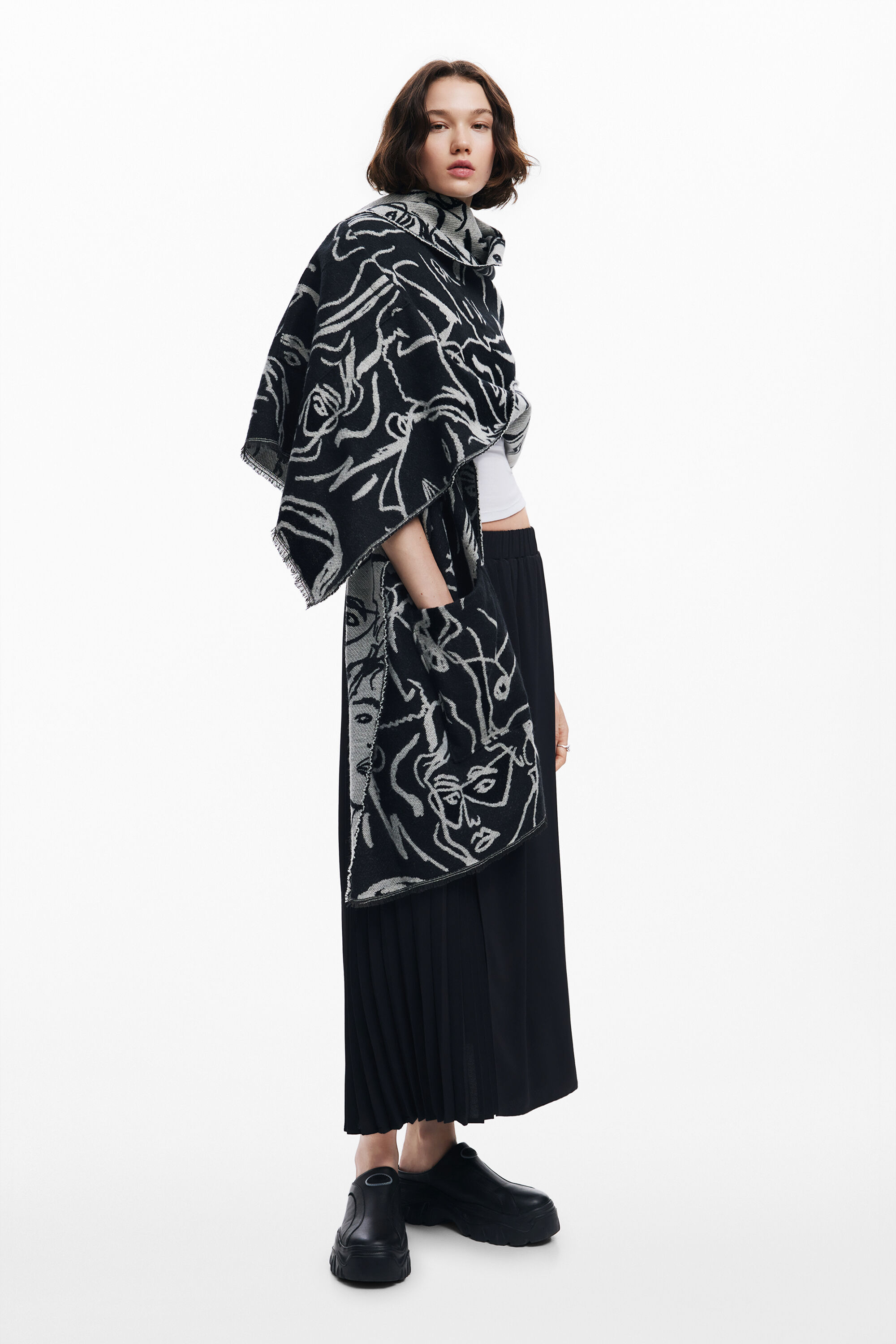 Desigual Sciarpa lunga con facce