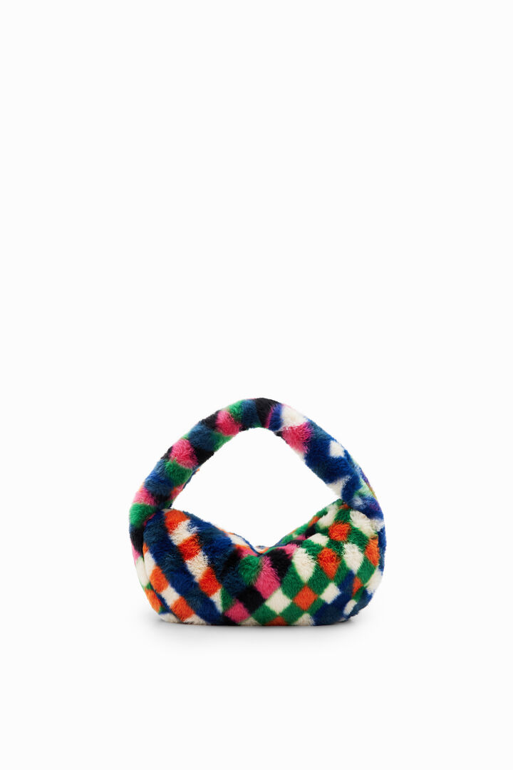 Fur-effect diamond bag | Desigual