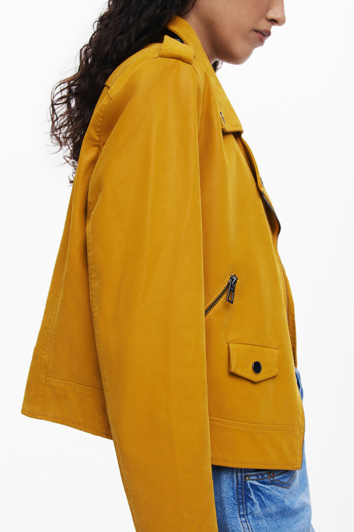 Faux leather biker jacket | Desigual