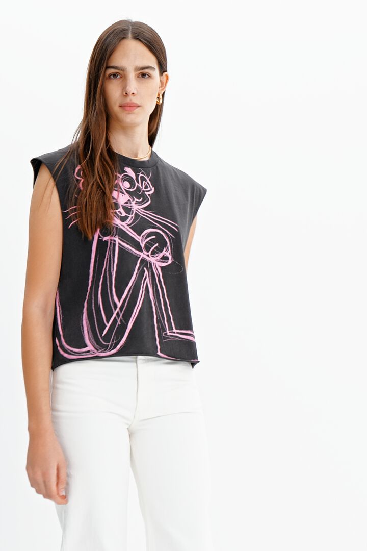 Pink Panther sleeveless T-shirt | Desigual