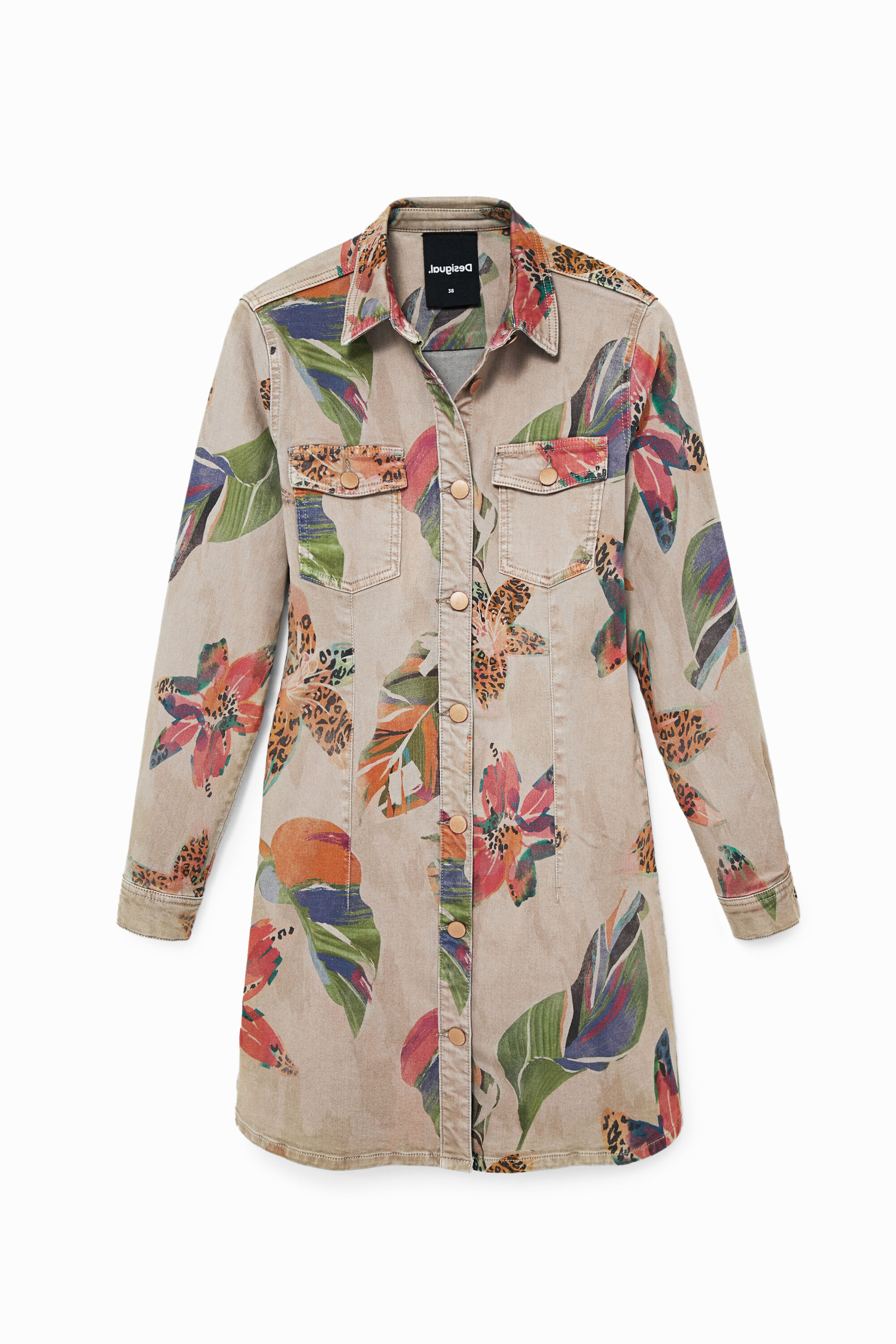Hemdblusen-Kleid mit Camoflower
