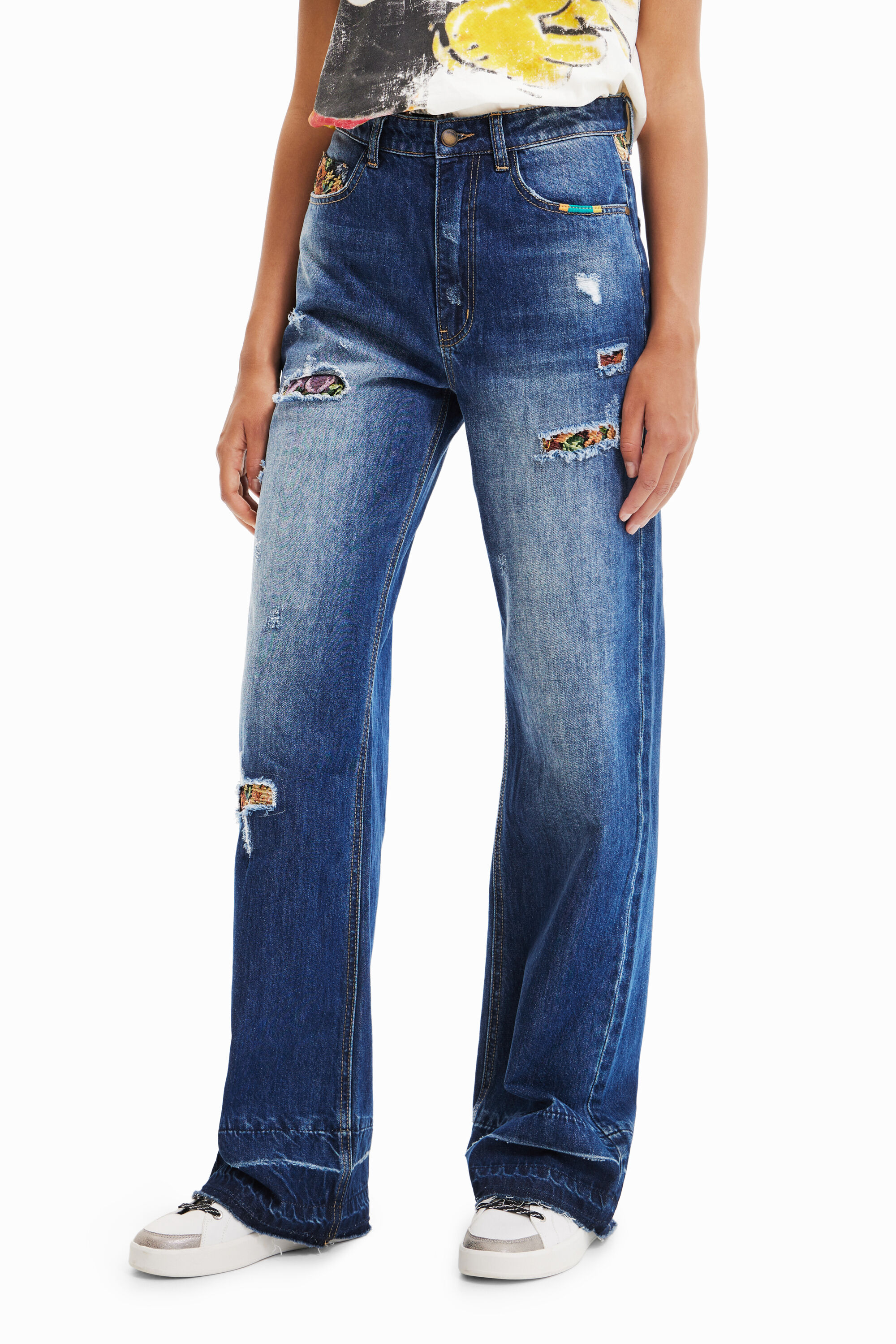 Wide leg jeans - BLUE - 40