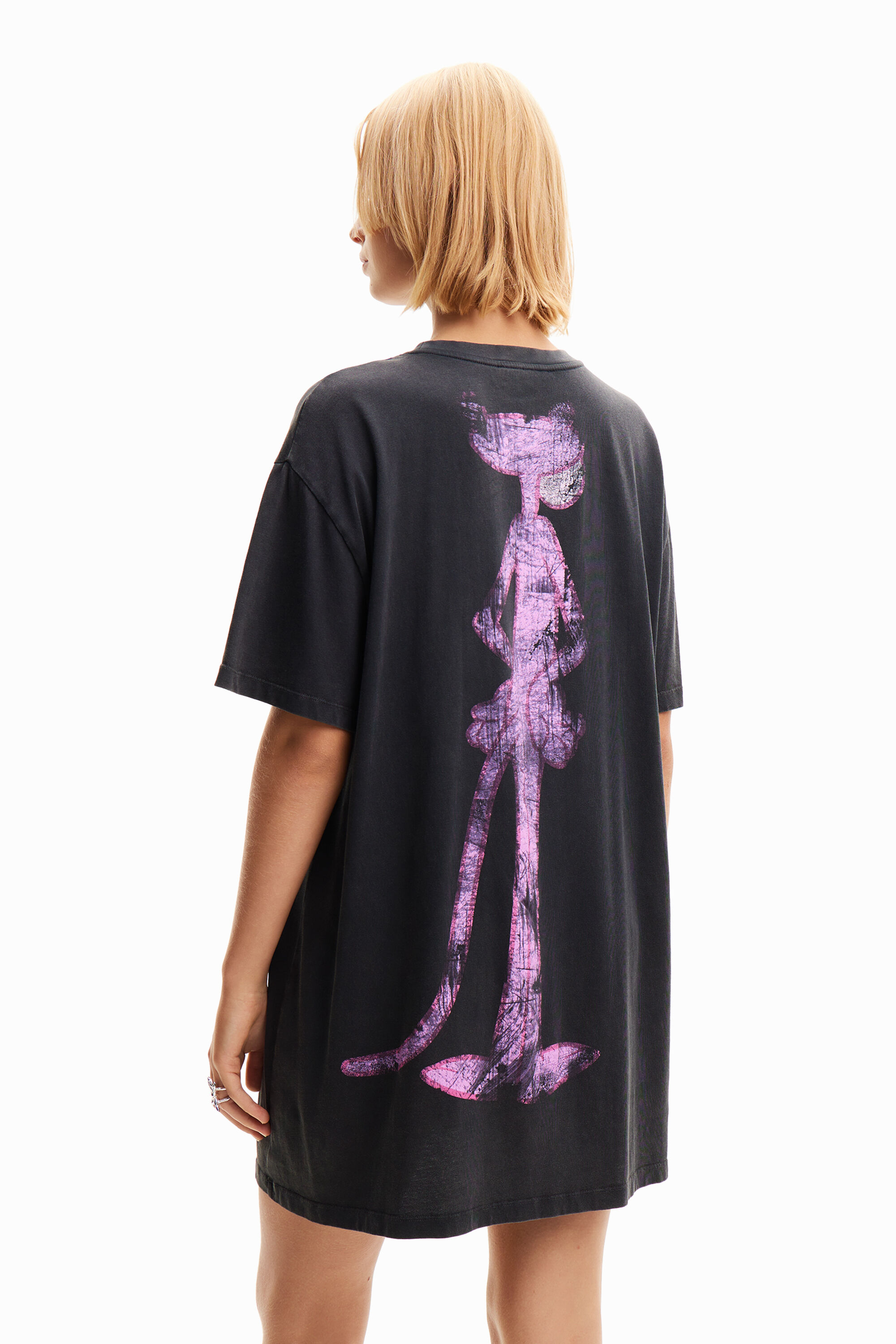 Vestido camiseta oversize Pantera Rosa