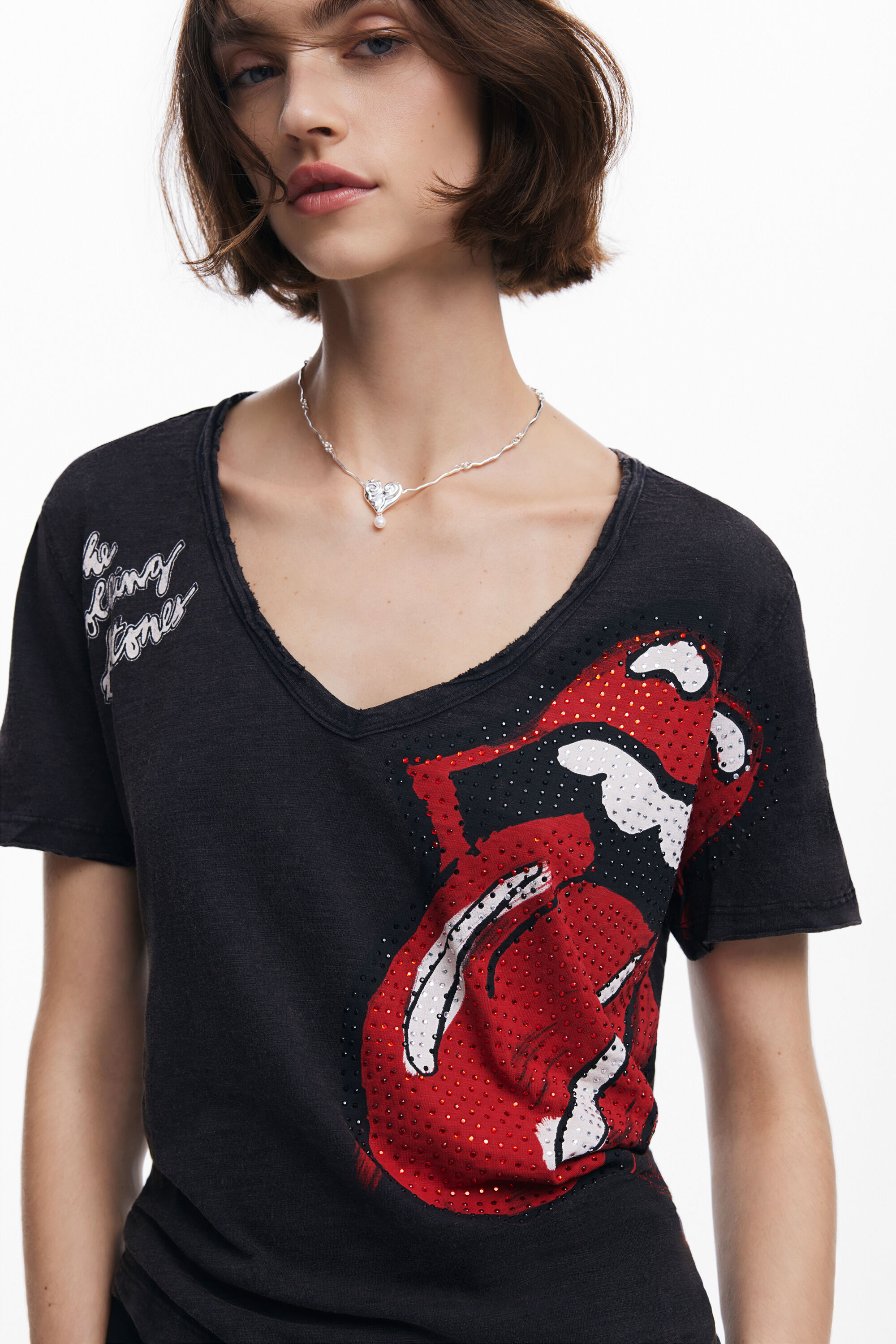 T Shirt Strass The Rolling Stones