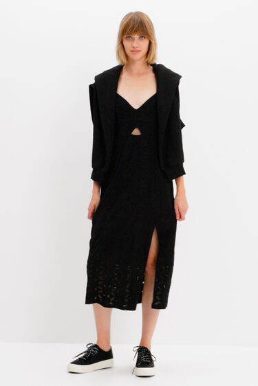 Vestit midi brodats | Desigual
