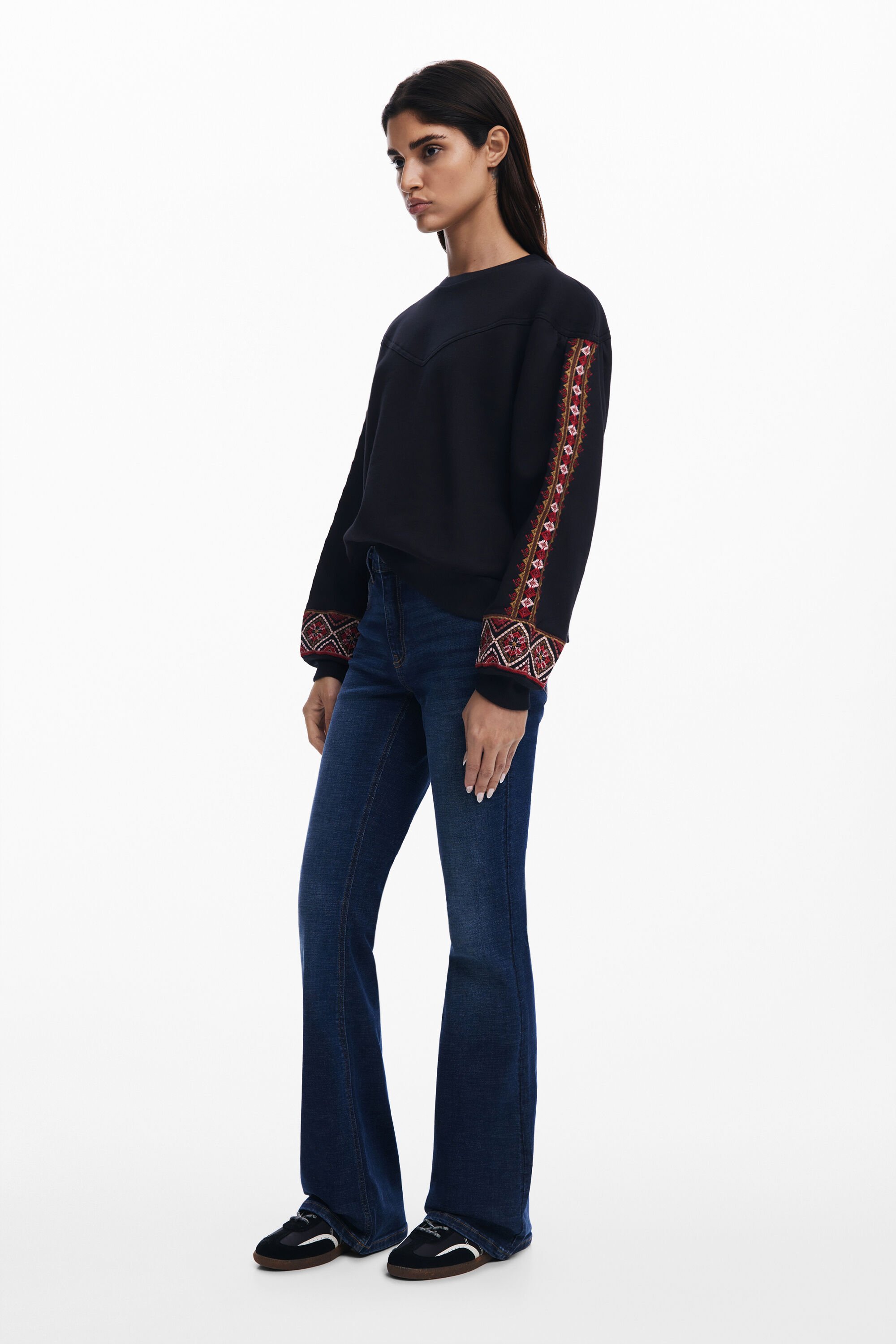 Desigual Ethnic Sweatshirt In Black