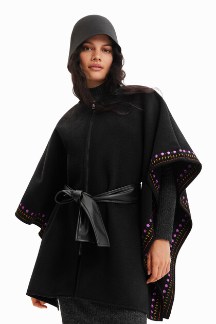 Embroidered poncho