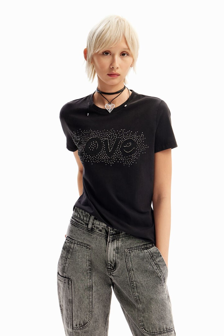 Rhinestone Love T-shirt | Desigual