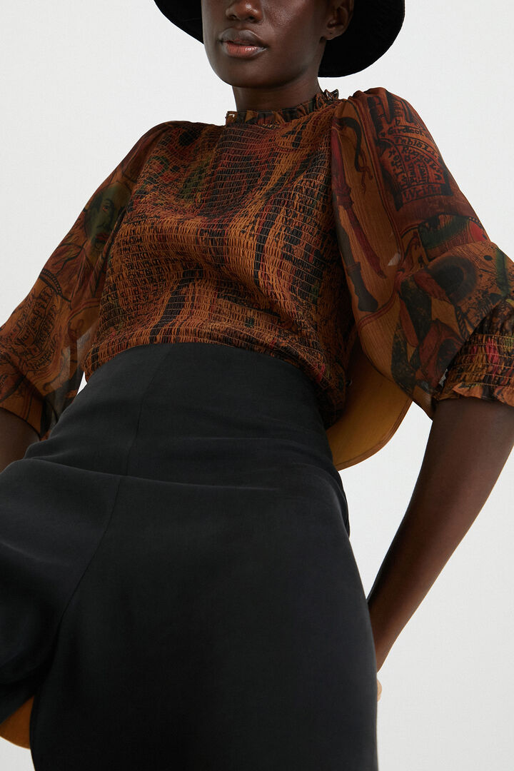 Blouse nid d'abeille imprimée | Desigual
