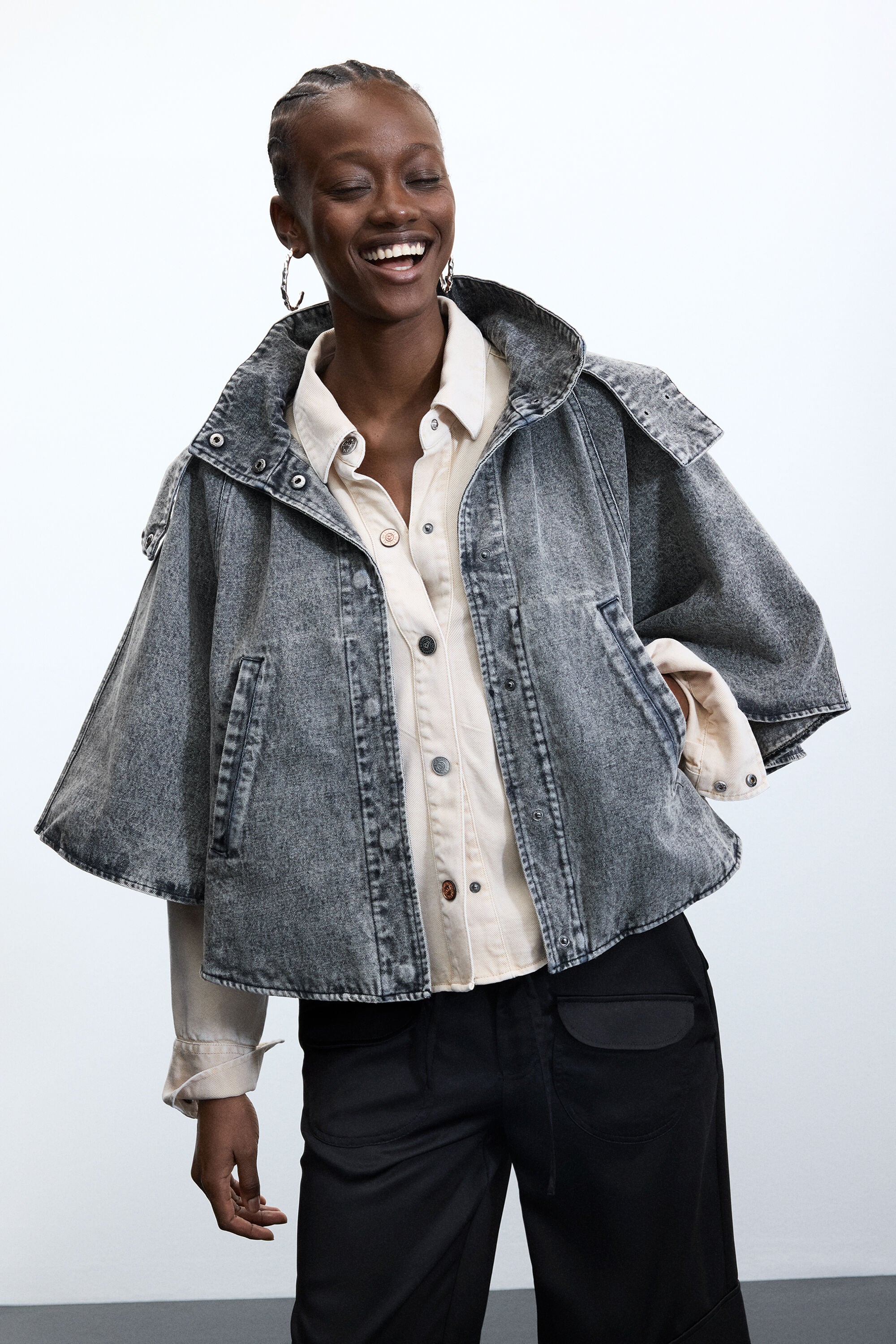 デニムチェックポンチョ I Desigual.com