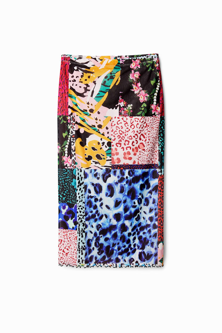 Gonna midi con patch digitale | Desigual