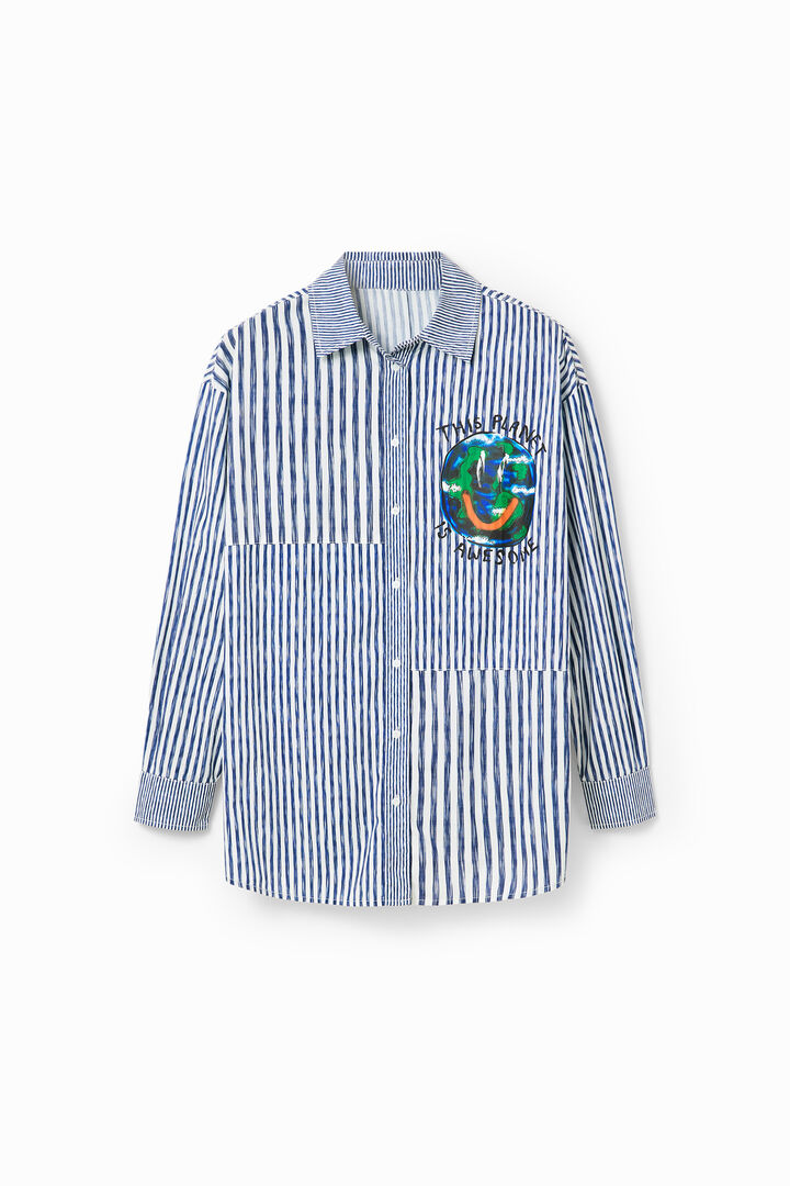 Camicia patch righe illustrazione | Desigual