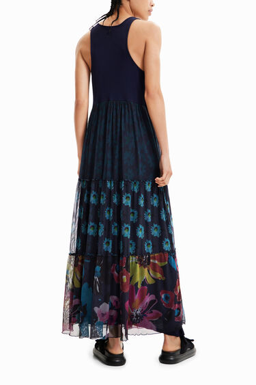 Long combination tulle dress | Desigual