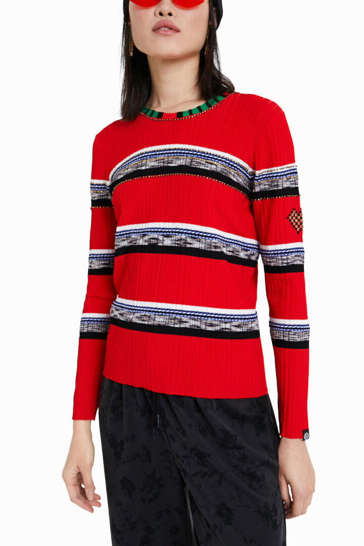 Jersey rayas y pedrería | Desigual