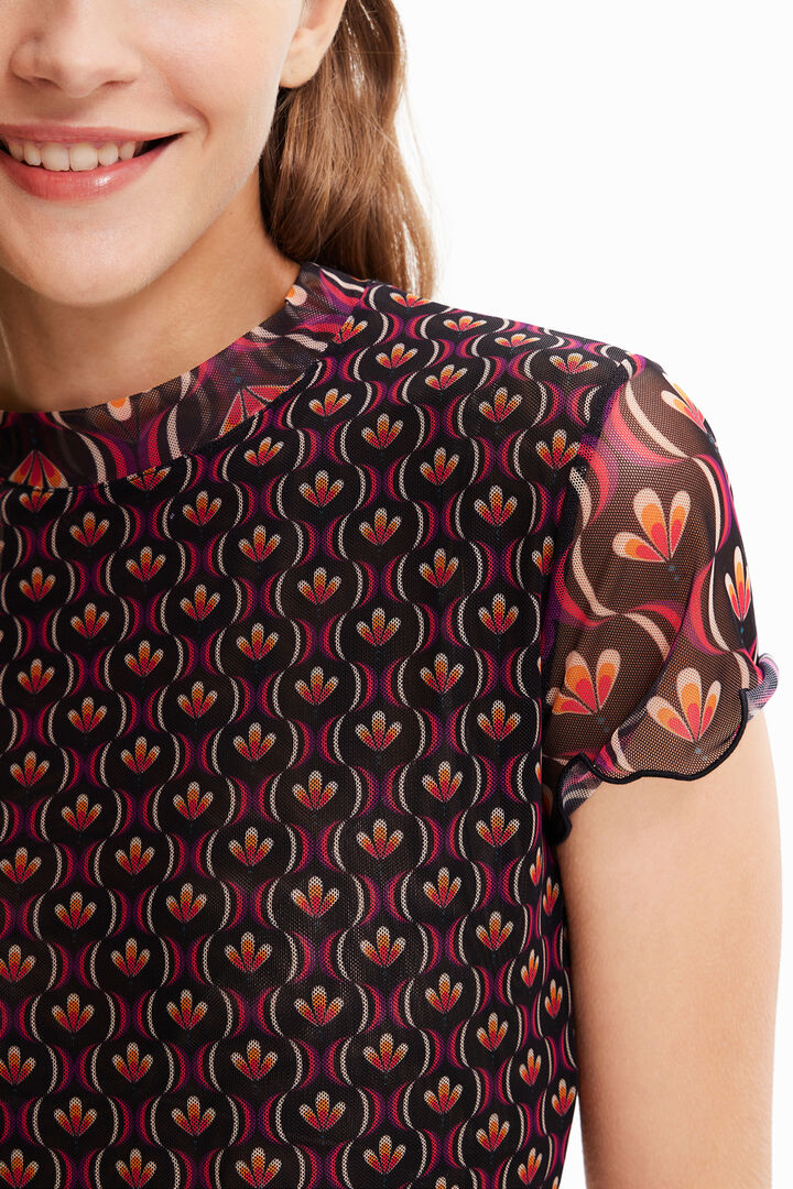 Samarreta tul estampat gràfic retro | Desigual