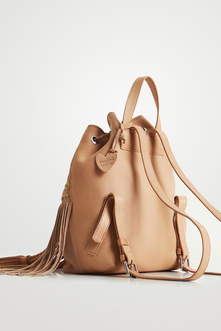Tasselled leather backpack | Desigual