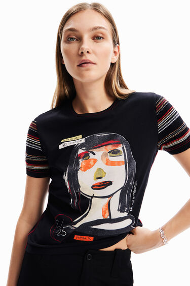 Onderdrukken beu voor de hand liggend Arty T-shirt met gezicht voor dames I Desigual.com