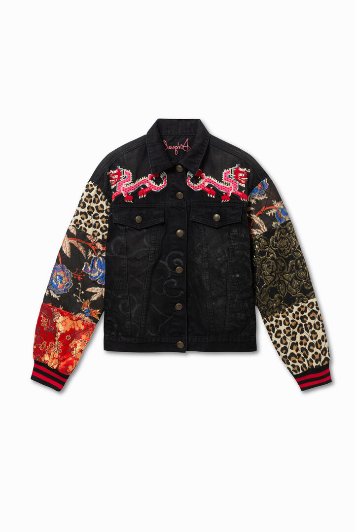 Patch sleeves denim trucker jacket | Desigual