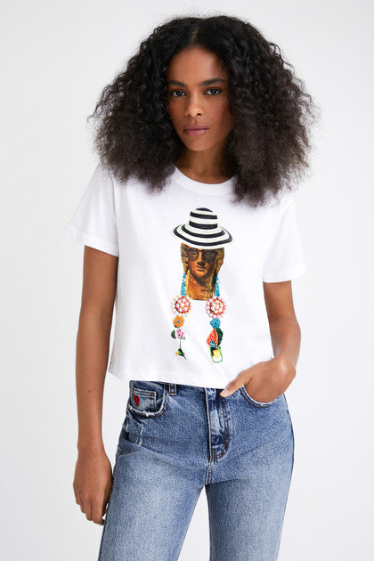 Arty cropped T-shirt