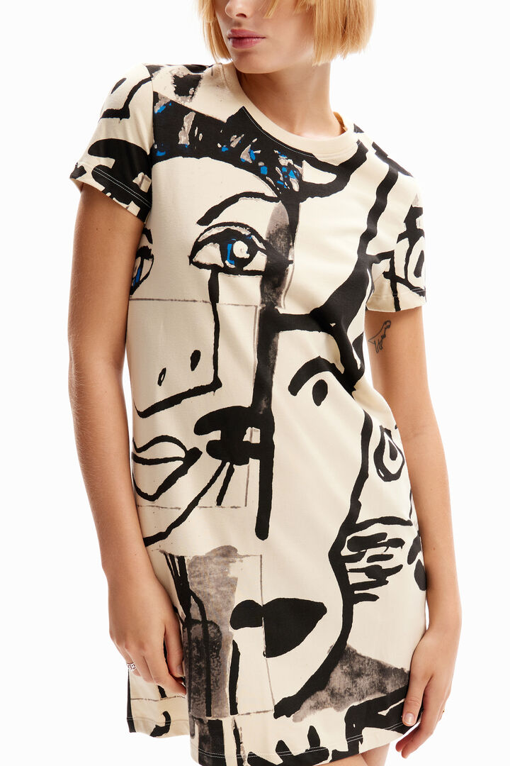 Face mini T-shirt dress | Desigual