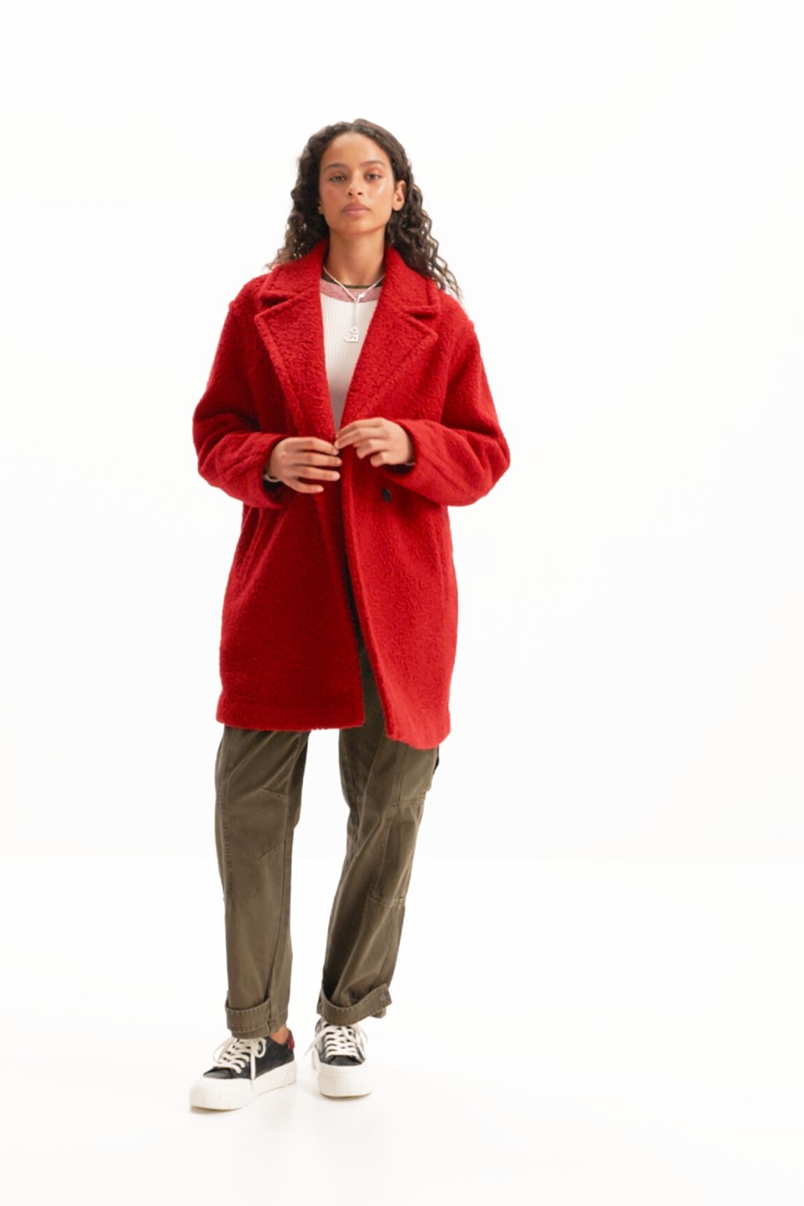 Women s Double breasted boucl coat I Desigual