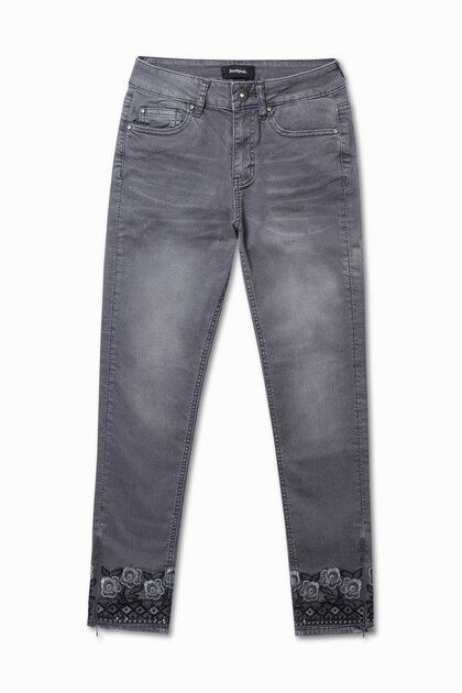 Boho denim trousers