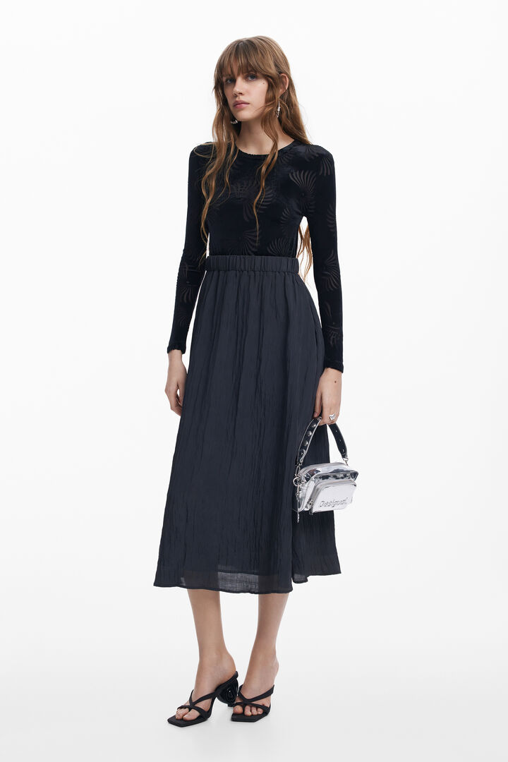 Vestido combinado estampado